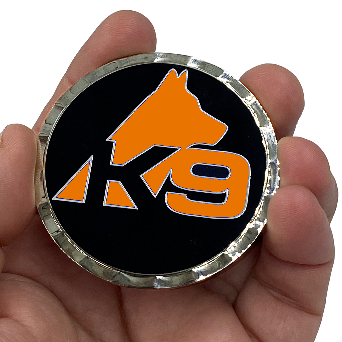 BL7-007 Thin Orange Line Search and Rescue Challenge Coin Fist Paw Bump Police Fire Department Military