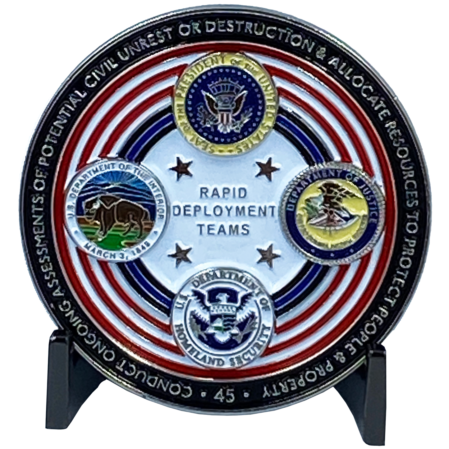 DL6-02 President Donald J. Trump Pact Force 2020 Challenge Coin Protecting Monuments Thin Blue Line Police Federal Agent Border Patrol Task Force