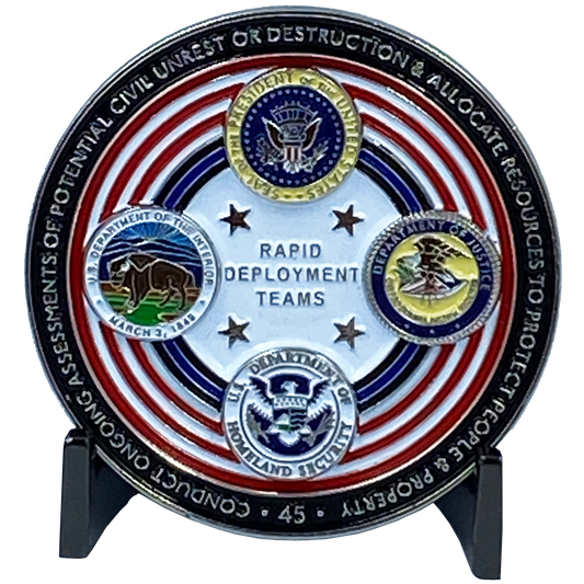 DL6-02 President Donald J. Trump Pact Force 2020 Challenge Coin Protecting Monuments Thin Blue Line Police Federal Agent Border Patrol Task Force