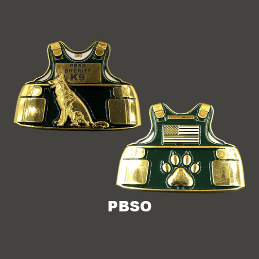 L-04 PBSO K9 Body Armor Police Challenge Coin Canine Palm Beach Sheriff's Office