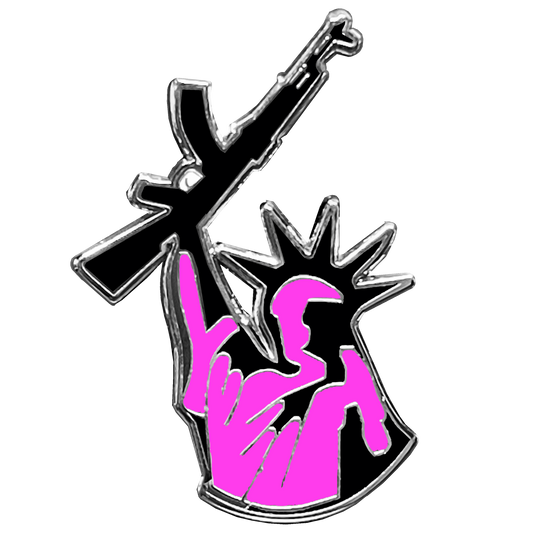 Thin Pink Line Statue of Liberty M4 Cloisonné Pin with dual pin posts Pink Ribbon Breast Cancer Awareness Warrior Survivor Police