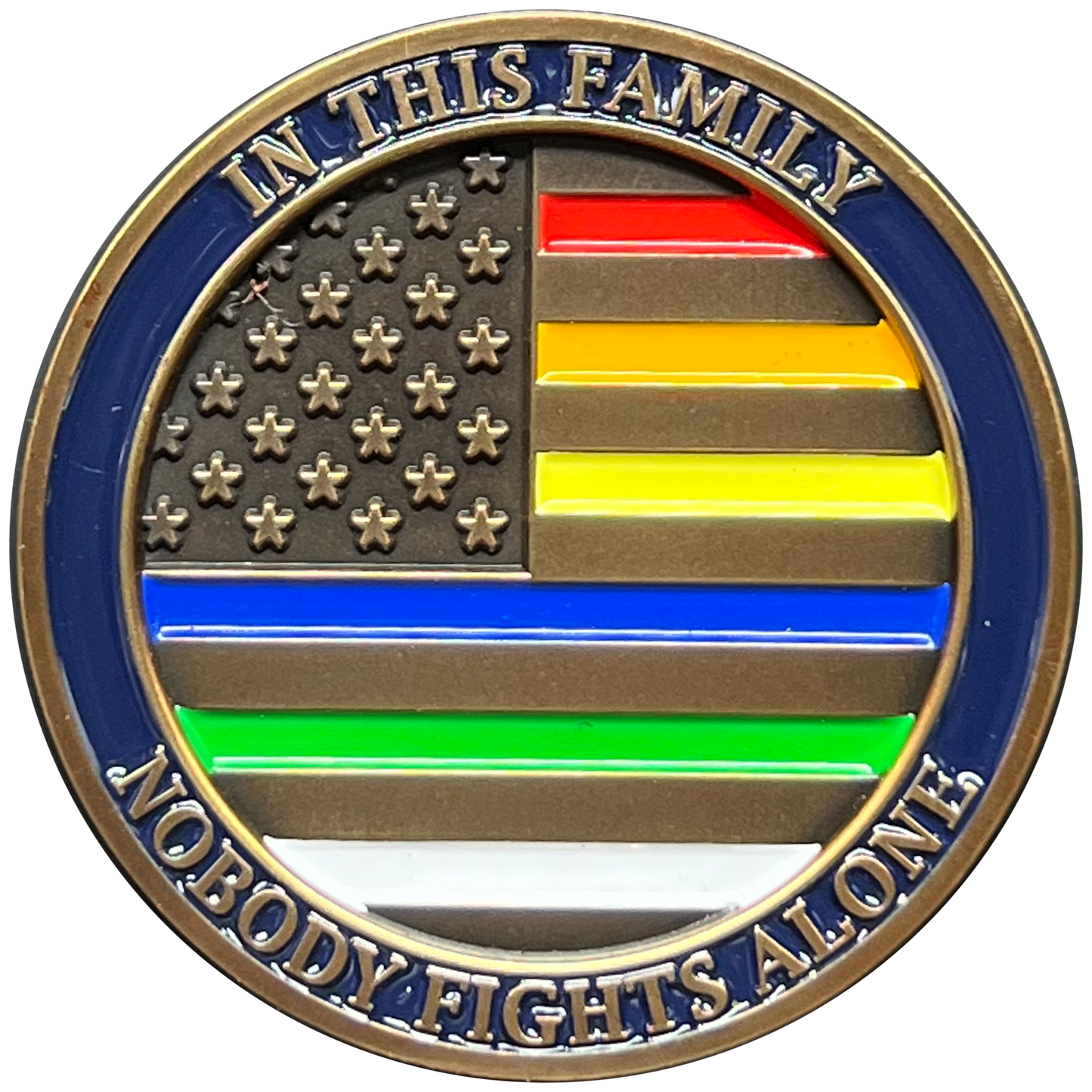 EL11-004 PTSD Awareness Challenge Coin Police Fire 911 Dispatcher EMT Military Border Patrol