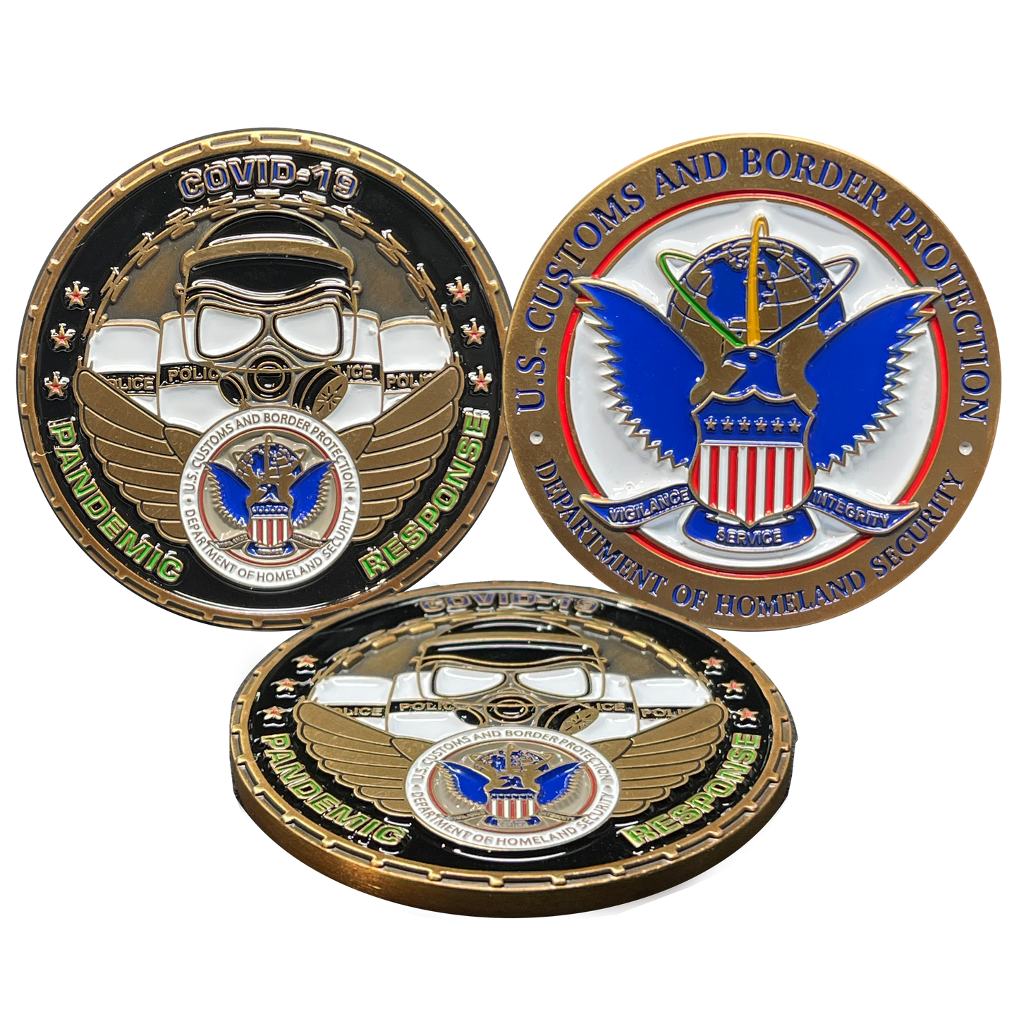 BL12-013 Border Patrol Field Operations AMO Air and Marine Pandemic Response Team New CBP Seal Police Challenge Coin