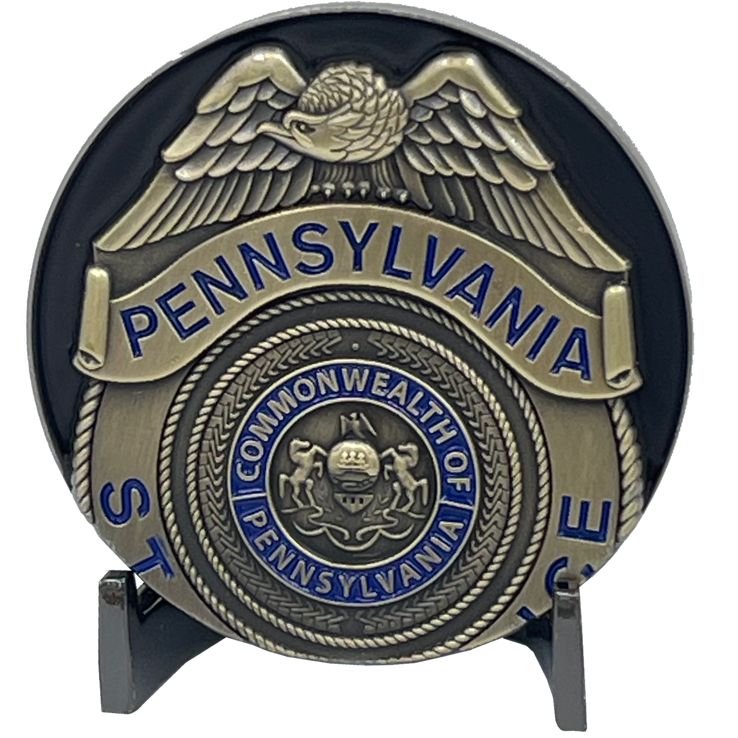 BL11-001 PSP Pennsylvania State Police Trooper Saint Michael Patron Saint Challenge Coin ST. MICHAEL