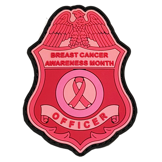 BL17-017 Pink Breast Cancer Awareness PVC Patch with Hook and Loop (CBP shape) Field Ops, Border Patrol, AMO
