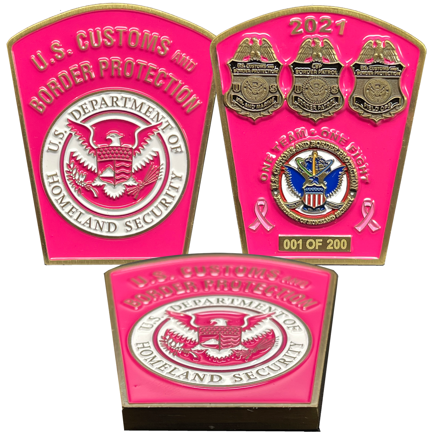 BL15-009 CBP Pink Border Patrol Field Operations Air and Marine Challenge Coin Breast Cancer Cancer Awareness
