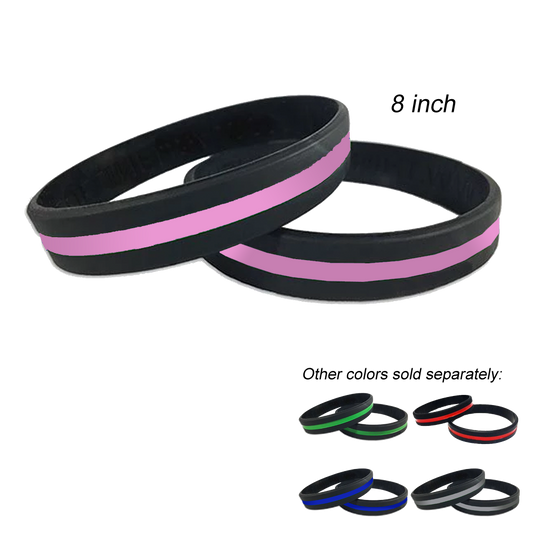 Thin Pink Line Police Silicone Bracelet (PINK) Breast Cancer Awareness to match pin