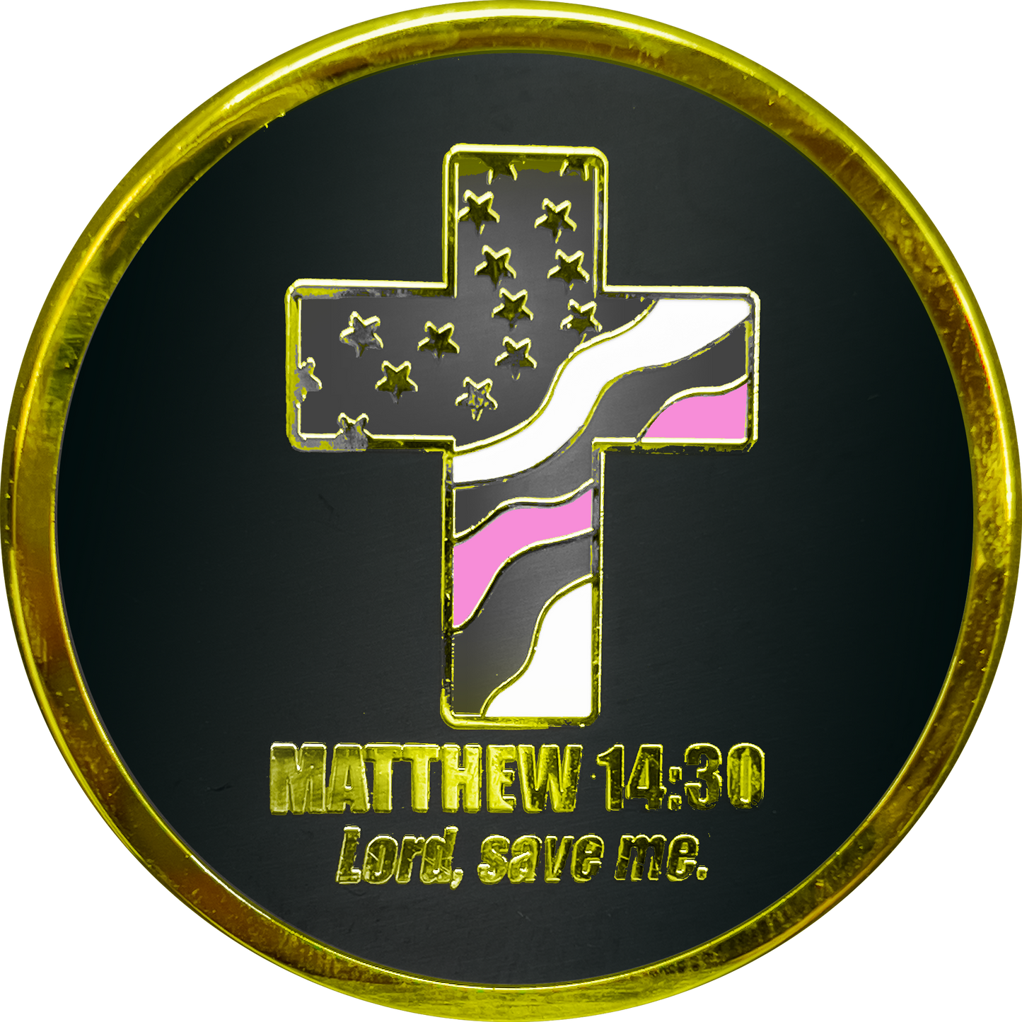 GL7-003 Thin Pink Line Breast Cancer Awareness Survivor Prayer Saint Michael Challenge Coin