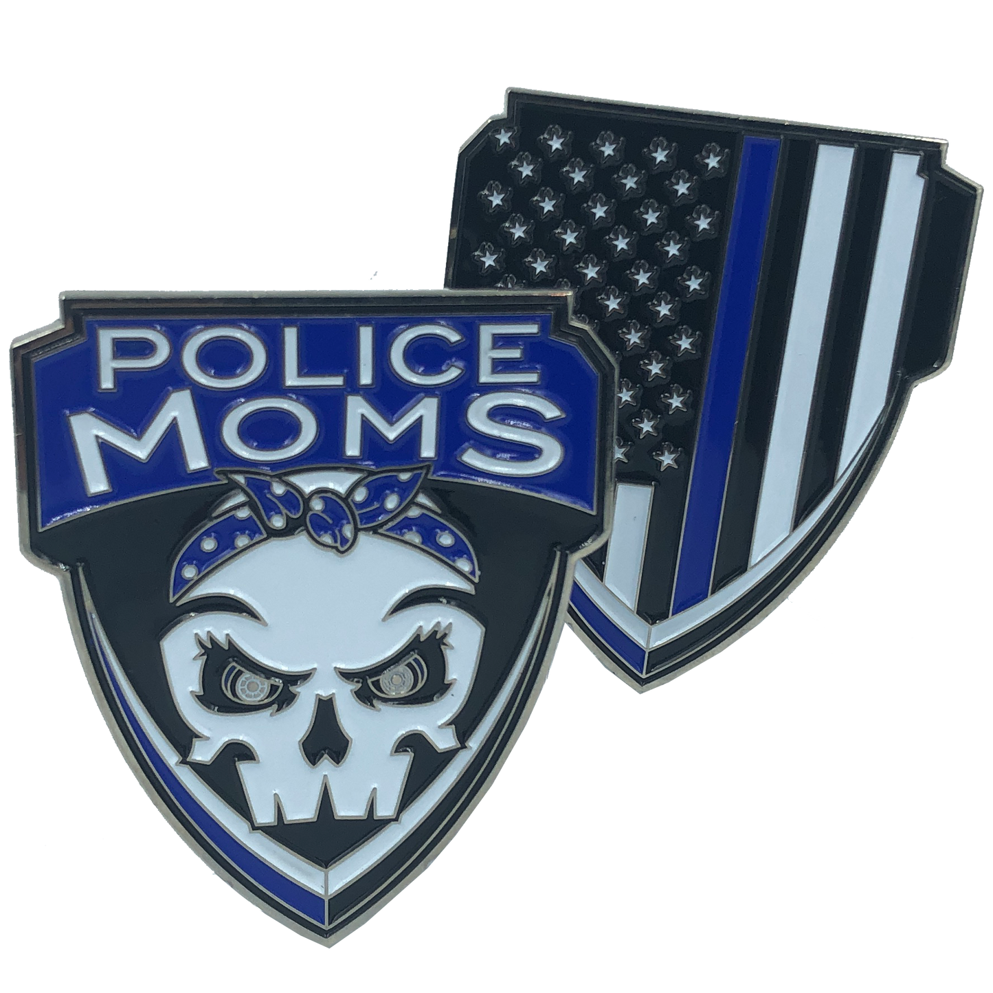 E-002 Police Moms Thin Blue Line Challenge Coin Supporter