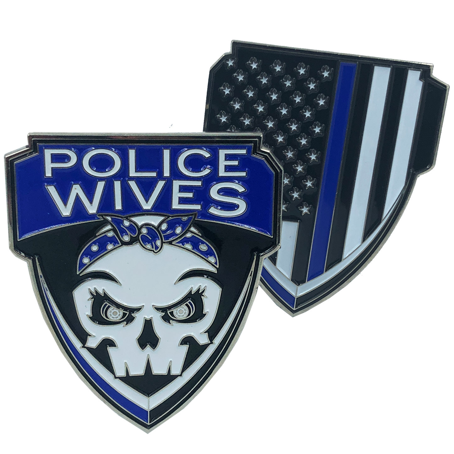 E-006 Police Wives Thin Blue Line Challenge Coin Supporter wife