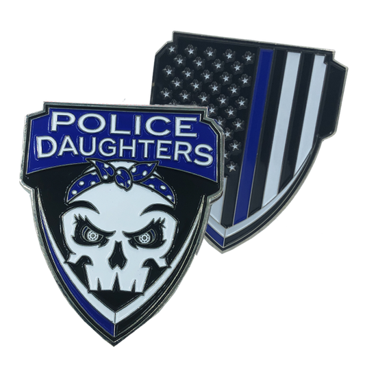 E-007 Police Daughters Thin Blue Line Challenge Coin Supporter