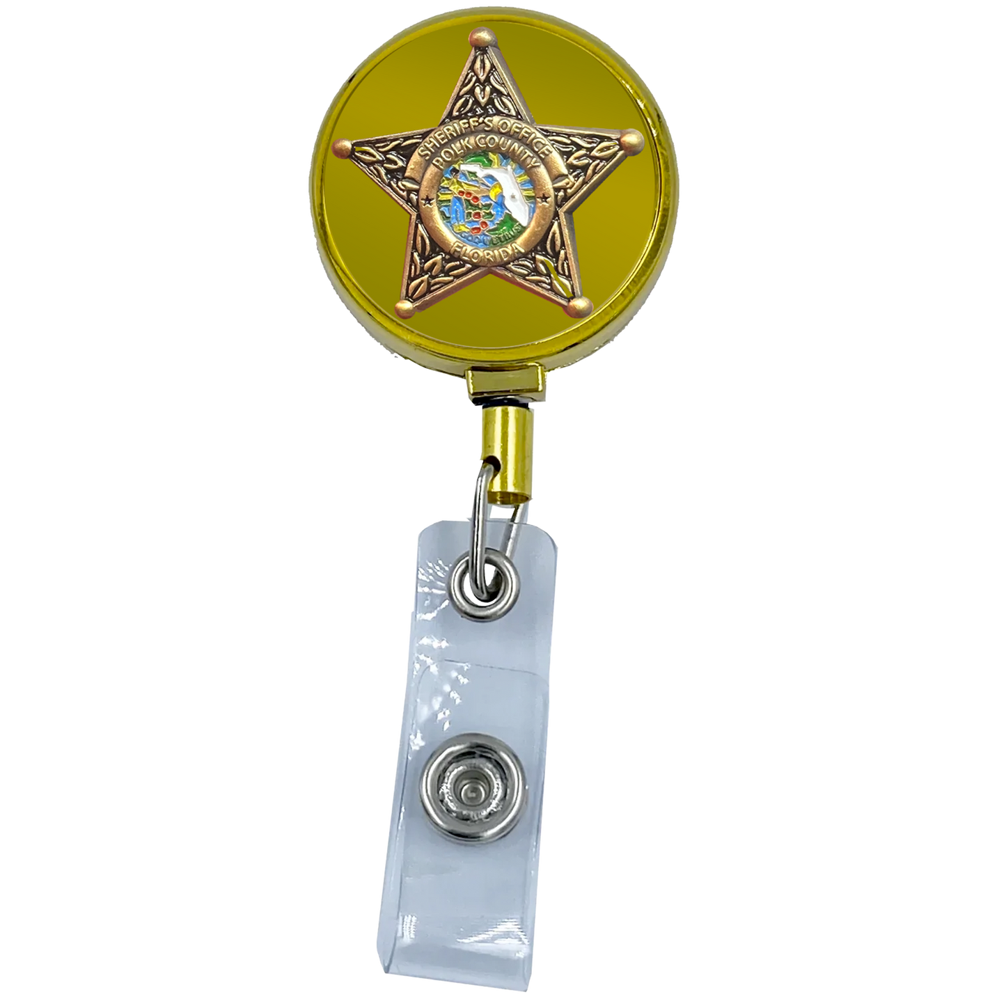 GL6-006 Polk County Florida Deputy Sheriff Metal ID Reel retractable Card Holder Grady Judd