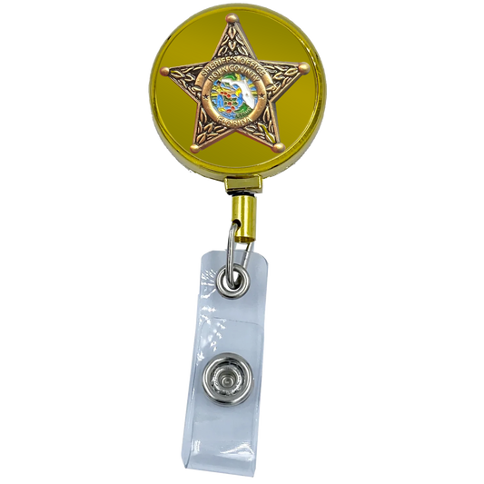 GL6-006 Polk County Florida Deputy Sheriff Metal ID Reel retractable Card Holder Grady Judd