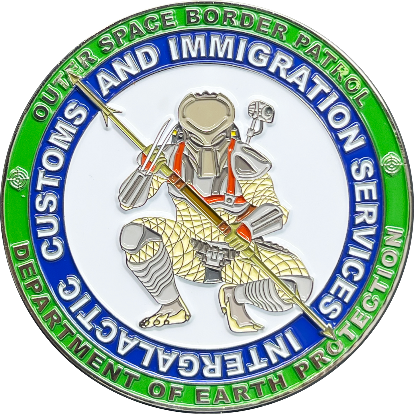 discontinued BL14-009 Illegal Space Aliens Predator Outer Space Border Patrol Intergalactic Customs and Immigration Challenge Coin