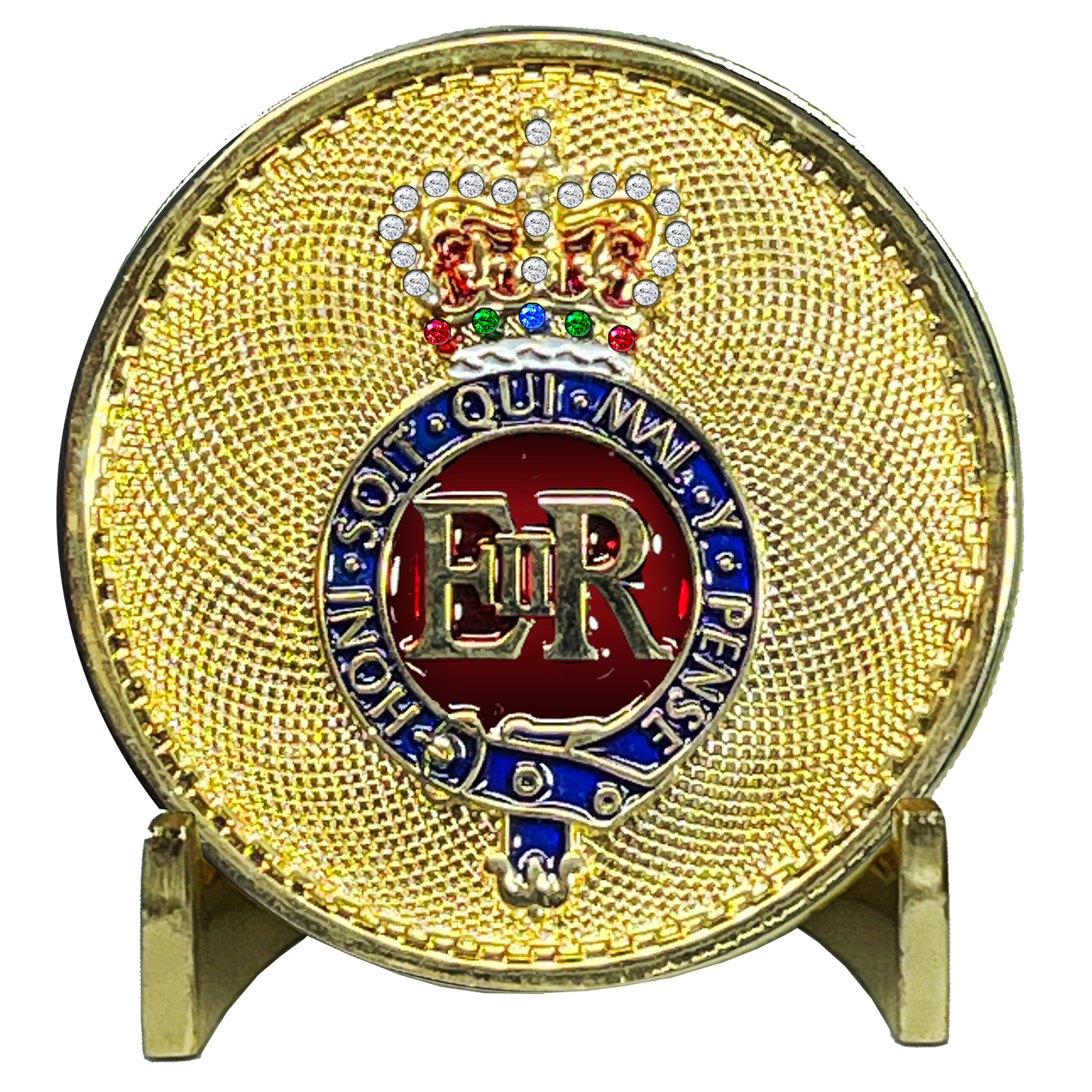 BL8-010 Queen Elizabeth 24KT Gold Plated Challenge Coin UK Queen's Guard Grenadier Guards Buckingham Palace