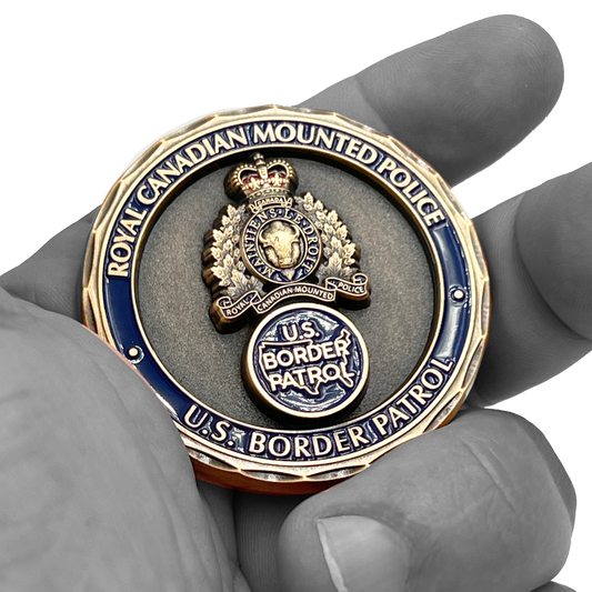 BL4-021 RCMP Challenge Coin Royal Canadian Mounted Police CBP Border Patrol Agent Canada CBSA