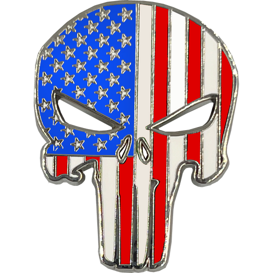 PBX-003-C American Flag Pin USA with die-cut eyes dual pin posts and deluxe locking clasps