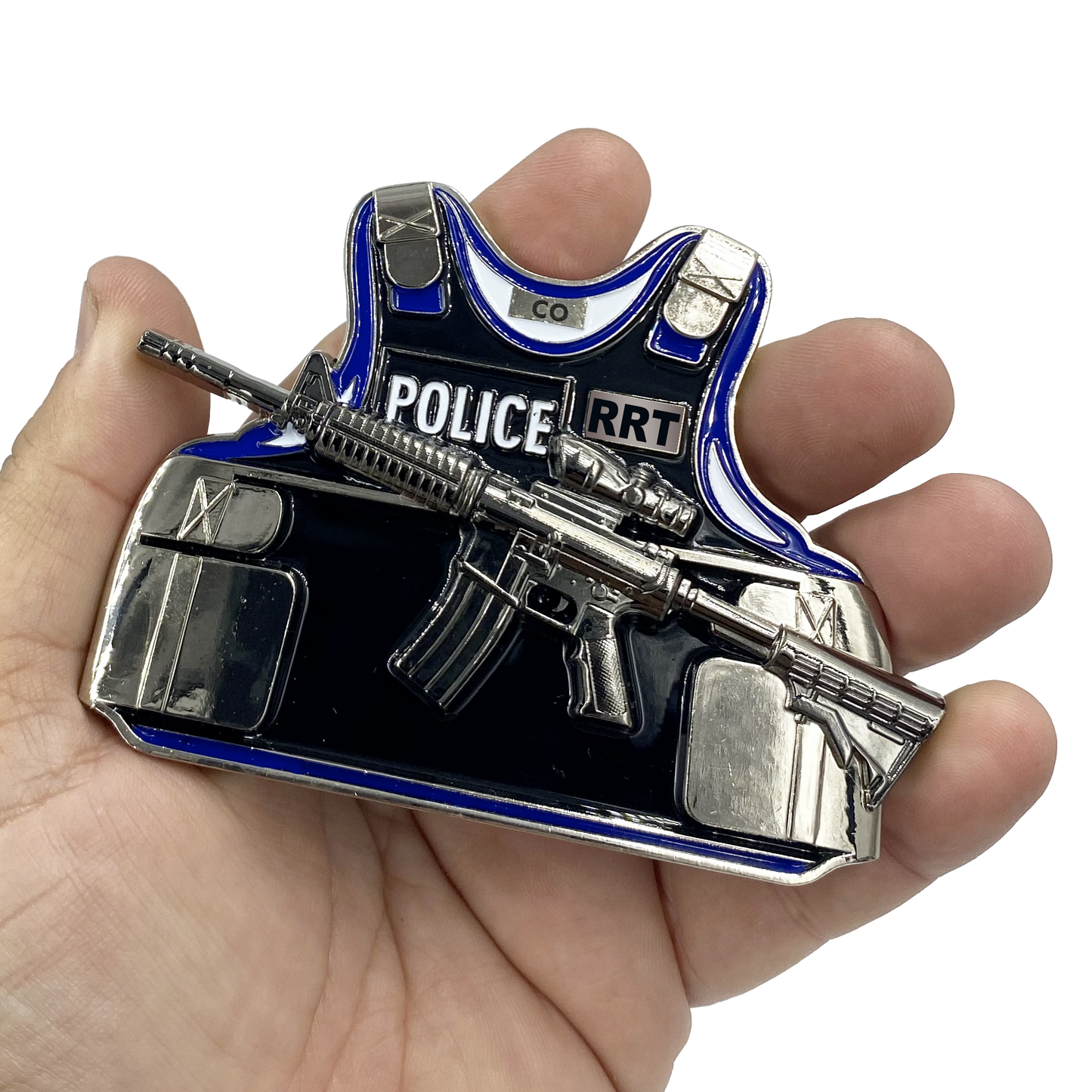 BL14-014 Correctional Officer RRT Rapid Response Team 3D self standing Challenge Coin Corrections Prison Jail Thin Gray Line