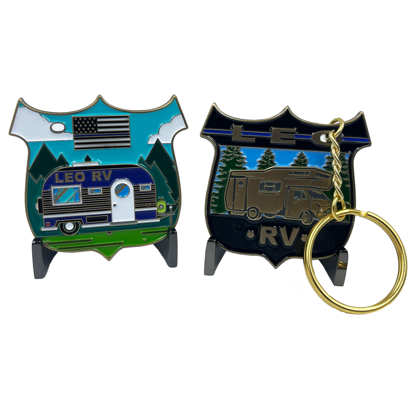 BL2-007 LEO RV Keychain and matching Challenge coin set
