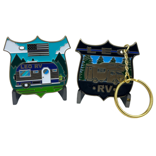 BL2-007 LEO RV Keychain and matching Challenge coin set