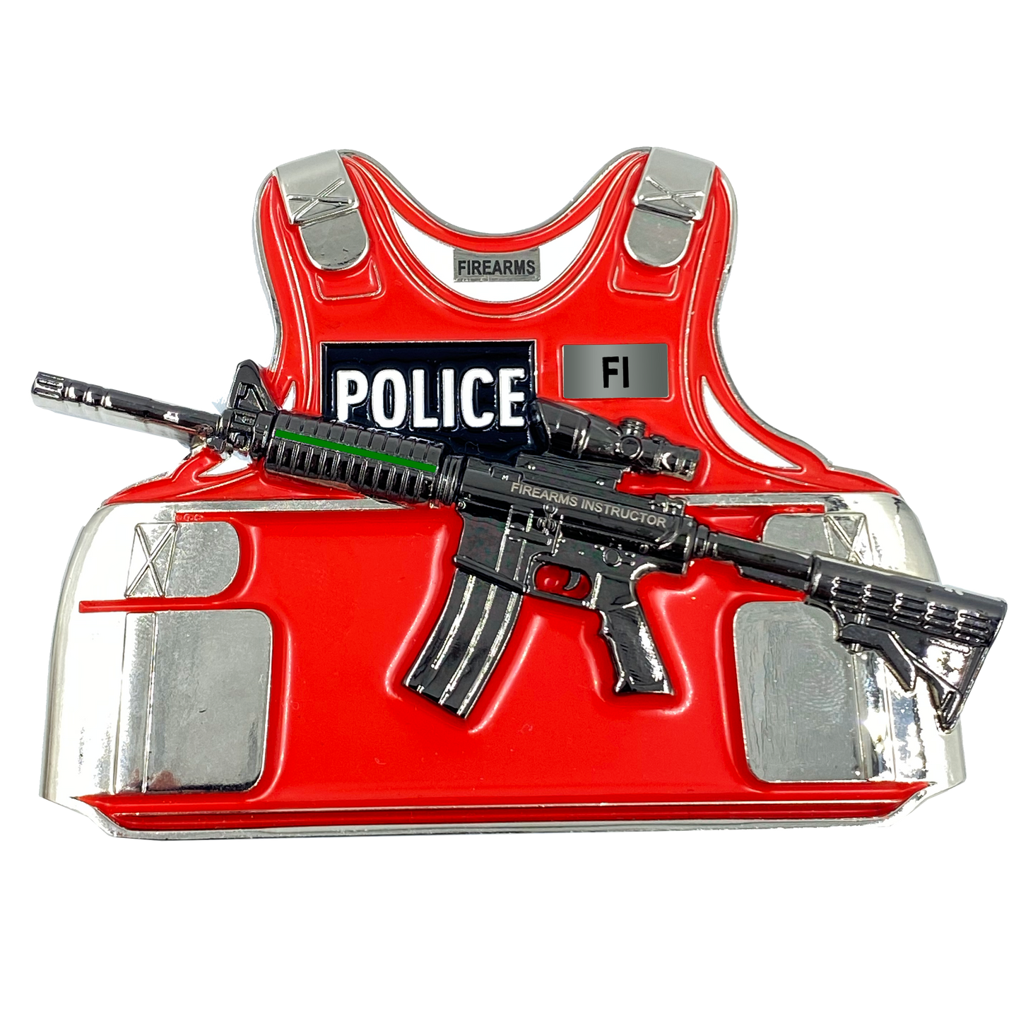 DL10-15 Firearms Instructor Thin Green Line M4 Body Armor 3D self standing Challenge Coin CBP Border Patrol Agent Deputy Sheriff Marines Army