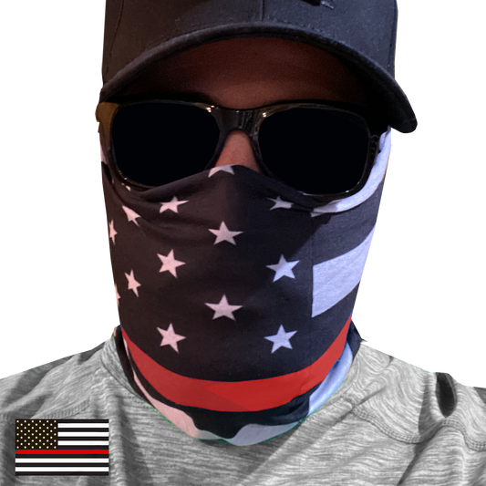 Thin Red Line Police Law Enforcement Face Cover Mask