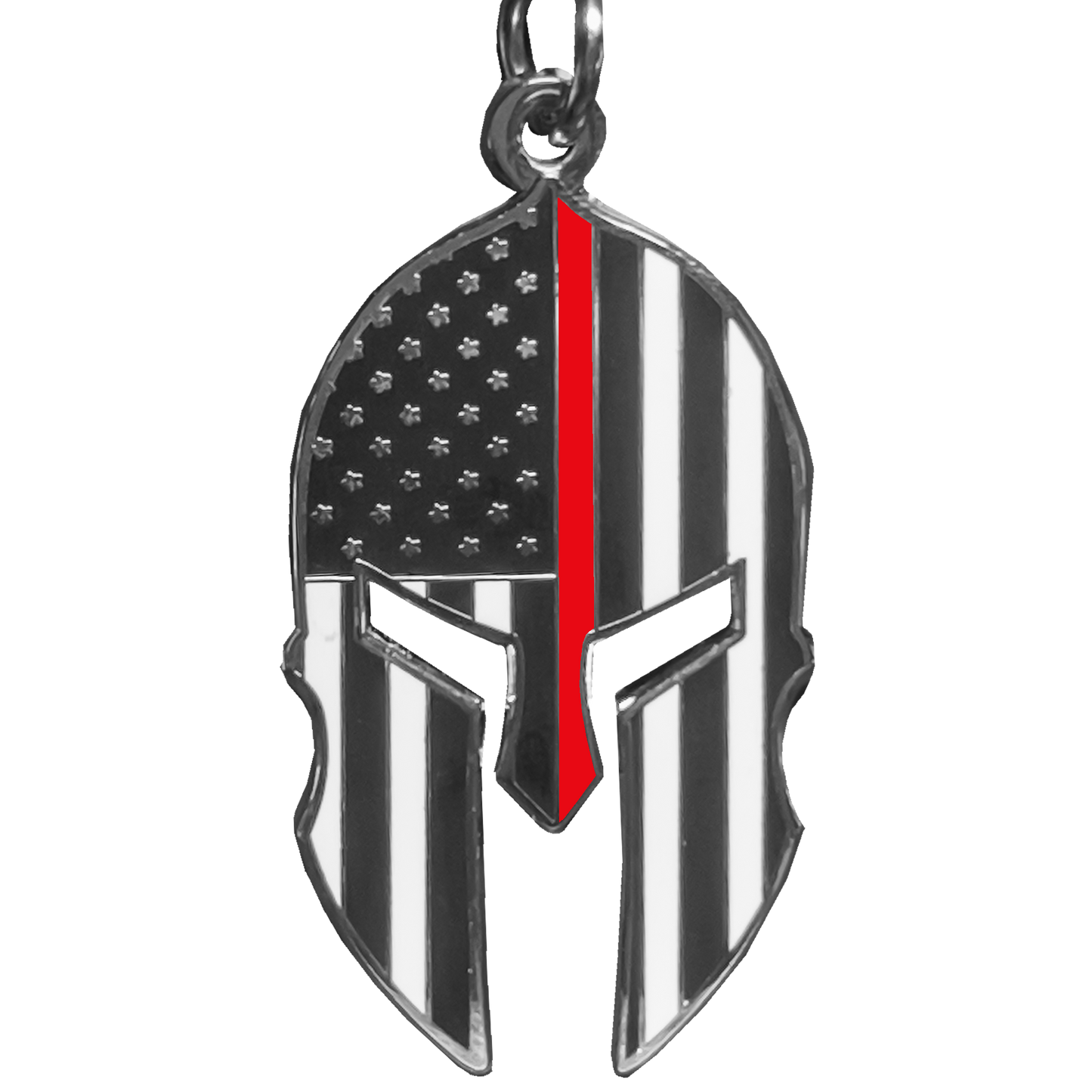 GHKB-1D Gladiator Police Thin Red Line Flag Spartan Helmet Keychain Fire Fighter Fireman