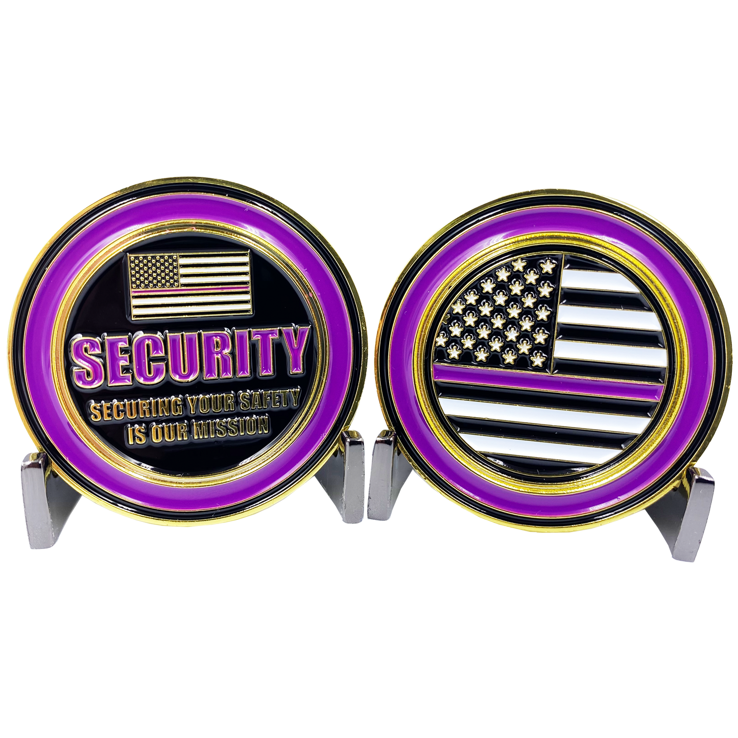 CL-NN SECURITY OFFICER Challenge Coin Security Enforcement Guard Thin Purple Line
