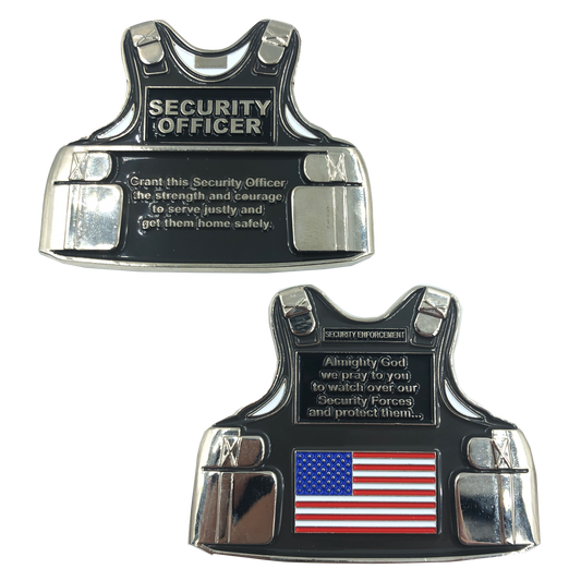 F-004 SECURITY OFFICER Challenge Coin Security Enforcement Guard Forces Prayer