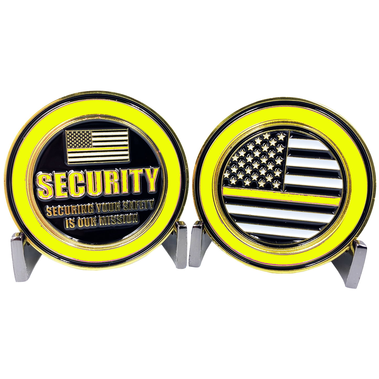DL1-02 SECURITY OFFICER Challenge Coin Security Enforcement Guard Thin Yellow Line