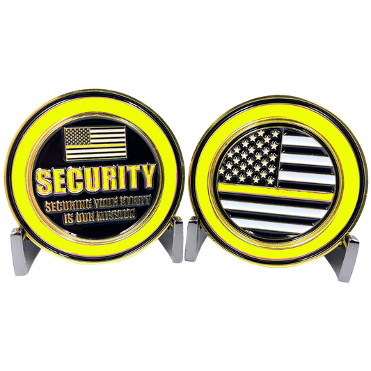 DL1-02 SECURITY OFFICER Challenge Coin Security Enforcement Guard Thin Yellow Line