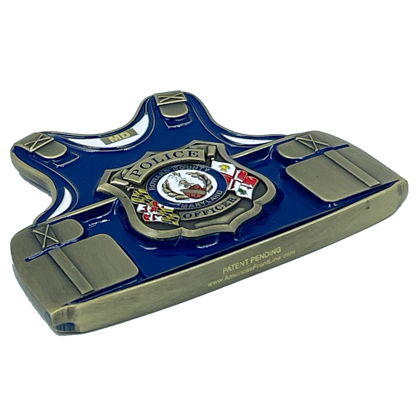 discontinued BL8-007 Howard County Maryland Police Department Police Officer Body Armor Challenge Coin