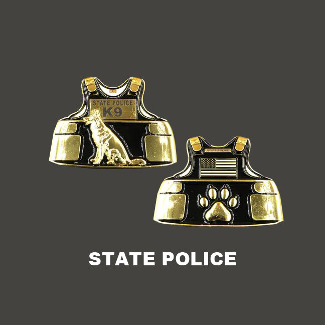 L-05 State Police K9 Body Armor Challenge Coin Canine Trooper