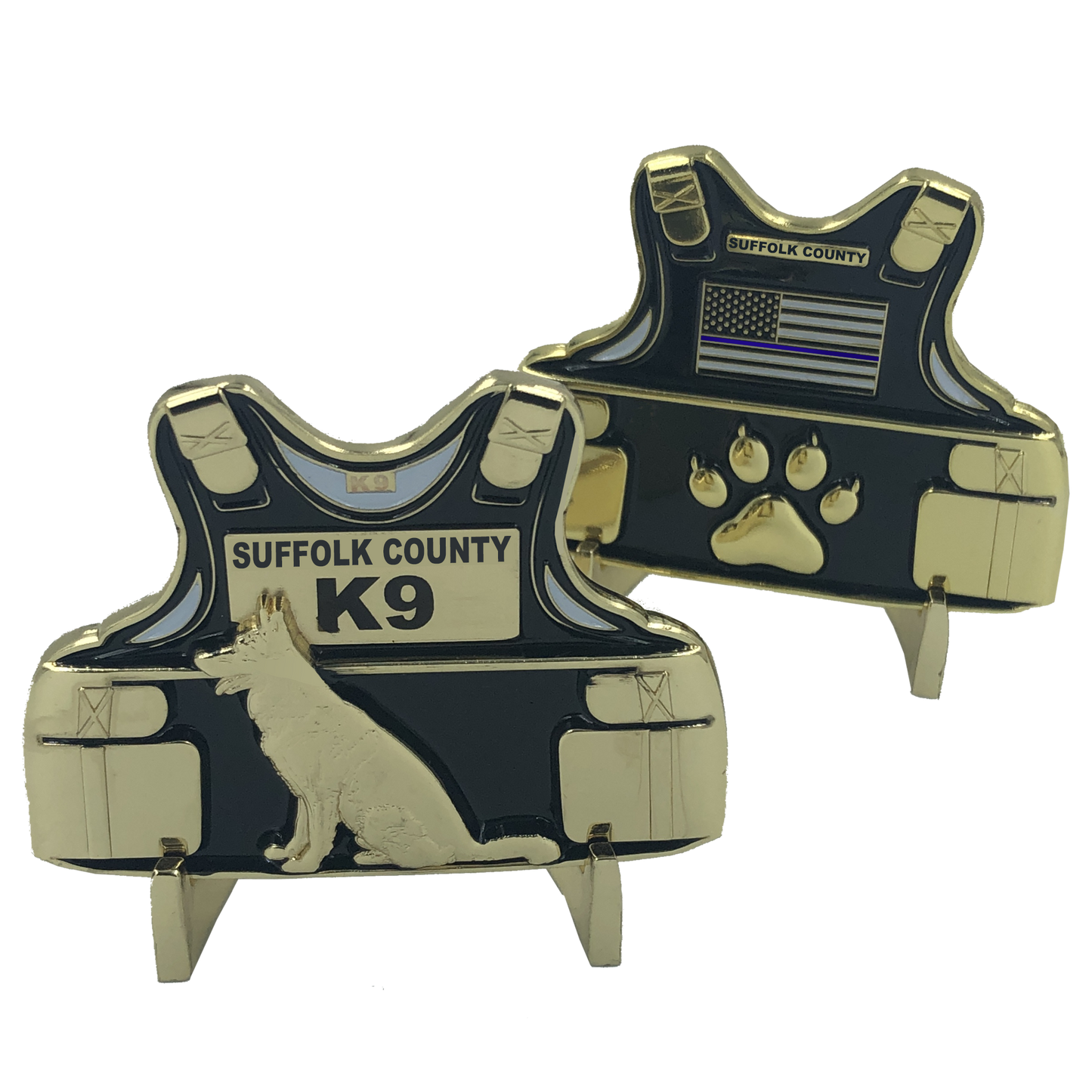 CL9-03 Suffolk County Police Department Long Island New York K9 Body Armor Challenge Coin Canine NY SCPD Sheriff's Office