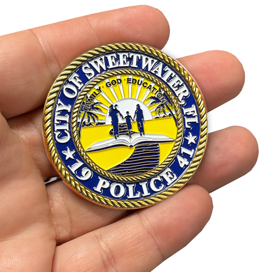 EL8-02 Sweetwater Police Department Miami Florida Challenge Coin Sweet Water