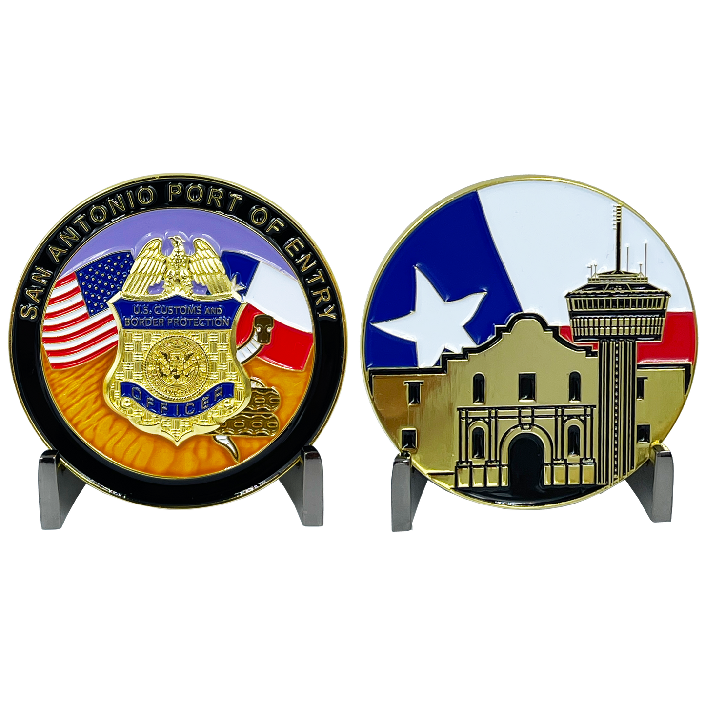 discontinued BL7-004 San Antonio Texas CBP Officer Challenge Coin Port of Entry CBPO Field Ops Field Operations