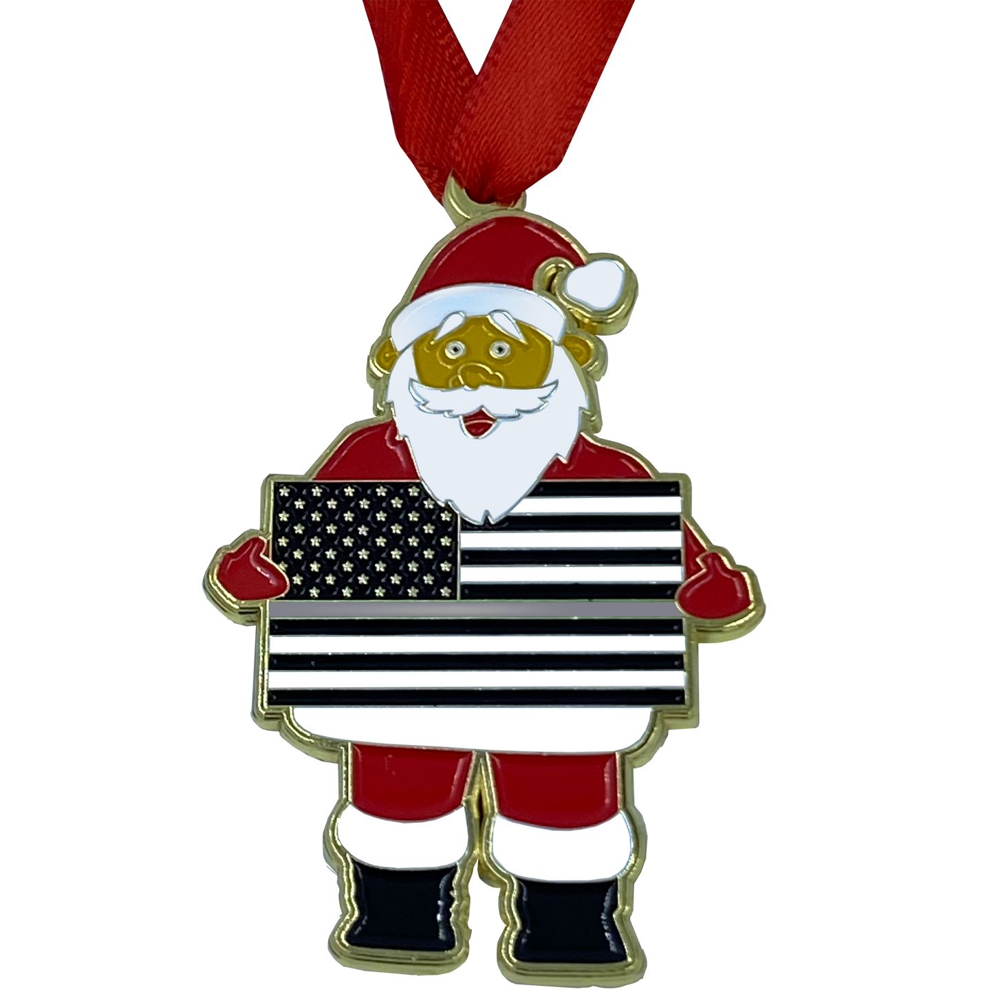 GG-016 Thin Gray Line Christmas Ornament Santa Corrections Challenge Coin Correctional Officer CO