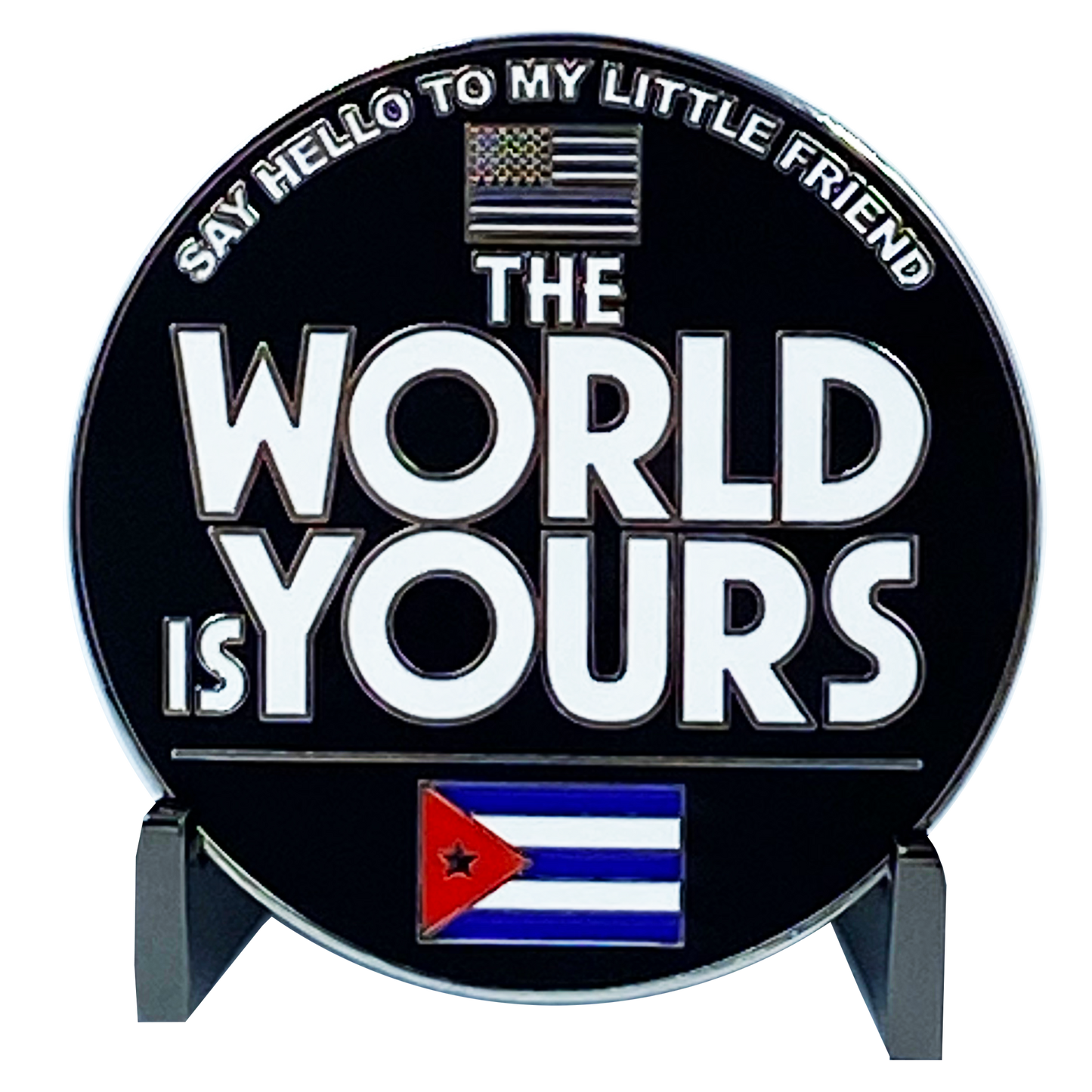 discontinued DL5-05 Scarface Money Power Respect Cuban Flag Thin Blue Line Al Pacino inspired Miami-Dade Police Challenge Coin