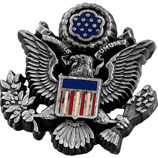 EL11-015 Seal of the President of the United States Antique Nickel plated Presidential, US Senator, Congress Eagle   Pin