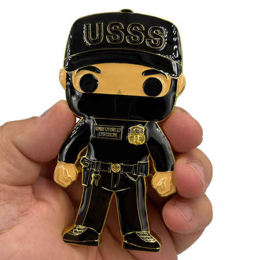 EL9-015 Secret Service Counter Assault Team CAT Officer Uniformed Division USSS Agent Self Standing Thin Blue Line Challenge Coin