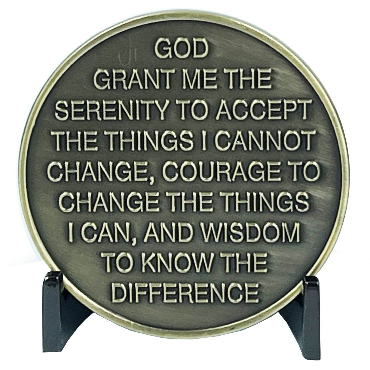 BL9-009 One Day at a Time Universe Sun Moon Earth Medallion Serenity Prayer Challenge Coin AA Chip Addiction