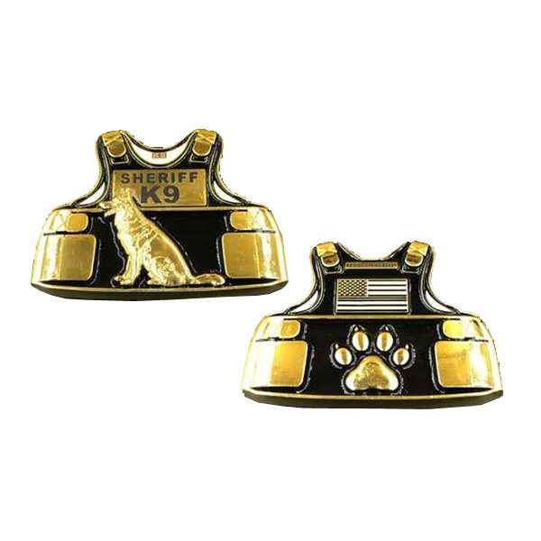 E-017 Sheriff K9 Body Armor Police Challenge Coin Canine Deputy