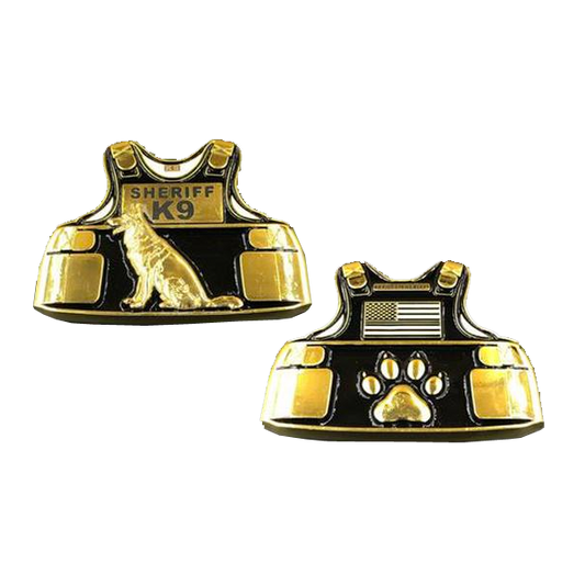 E-017 Sheriff K9 Body Armor Police Challenge Coin Canine Deputy