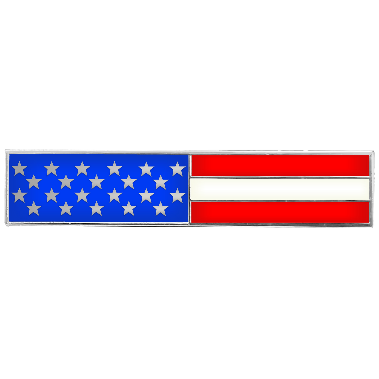 EL7-021 Silver US Flag Metal and Cloisonné Citation Commendation Bar Pin Police CBP Border Patrol LAPD NYPD Chicago Boston Baltimore