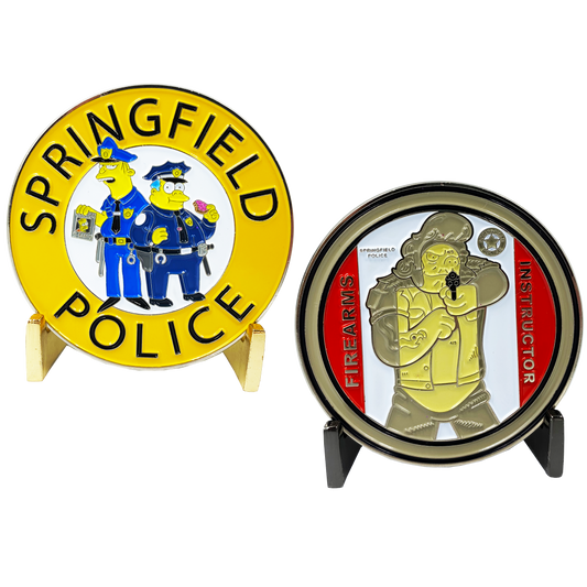 DL3-01 Springfield Police inspired by Simpsons: Firearms Instructor Paper Target Challenge Coin