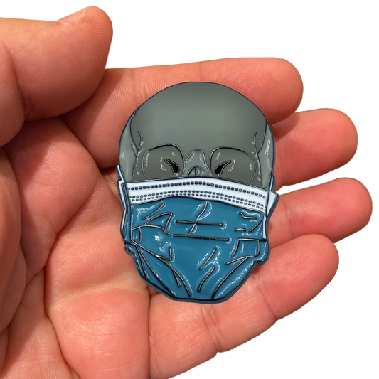 EE-010 Skull Mask Pin Essential Worker Police Nurse Truck Driver Fire