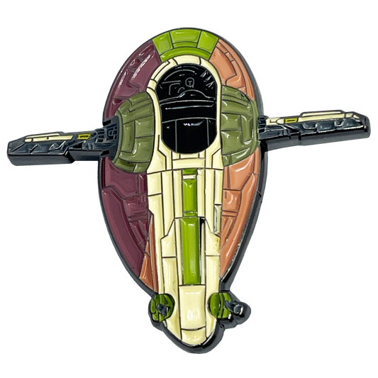 BL16-010 Slave I Pursuit Craft 1 one Bounty Hunter Spaceship Lapel pin
