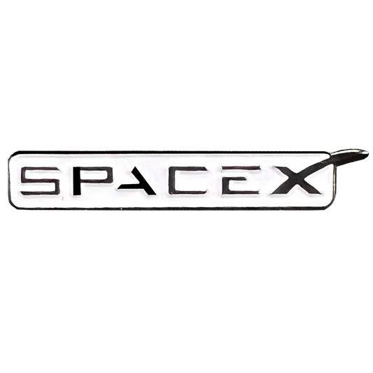 M-26 SpaceX pin Space X dual pin back WHITE lapel pin