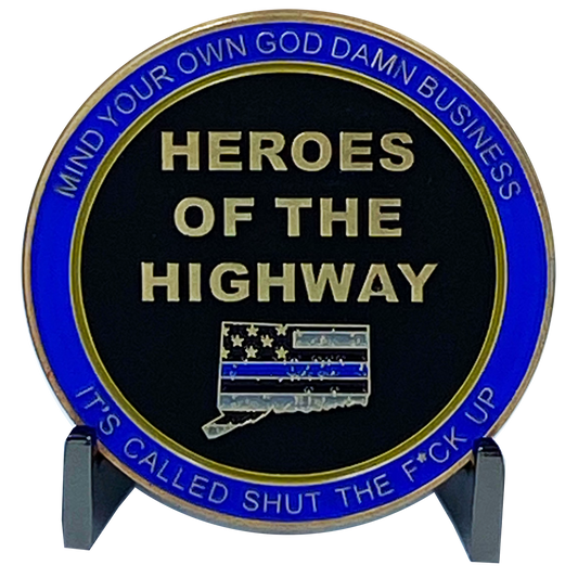 DL6-08 Heroes of the Highway Version 3 Dispensary Container CSP Challenge Coin inspired by Connecticut State Police CT Trooper Matthew Spina