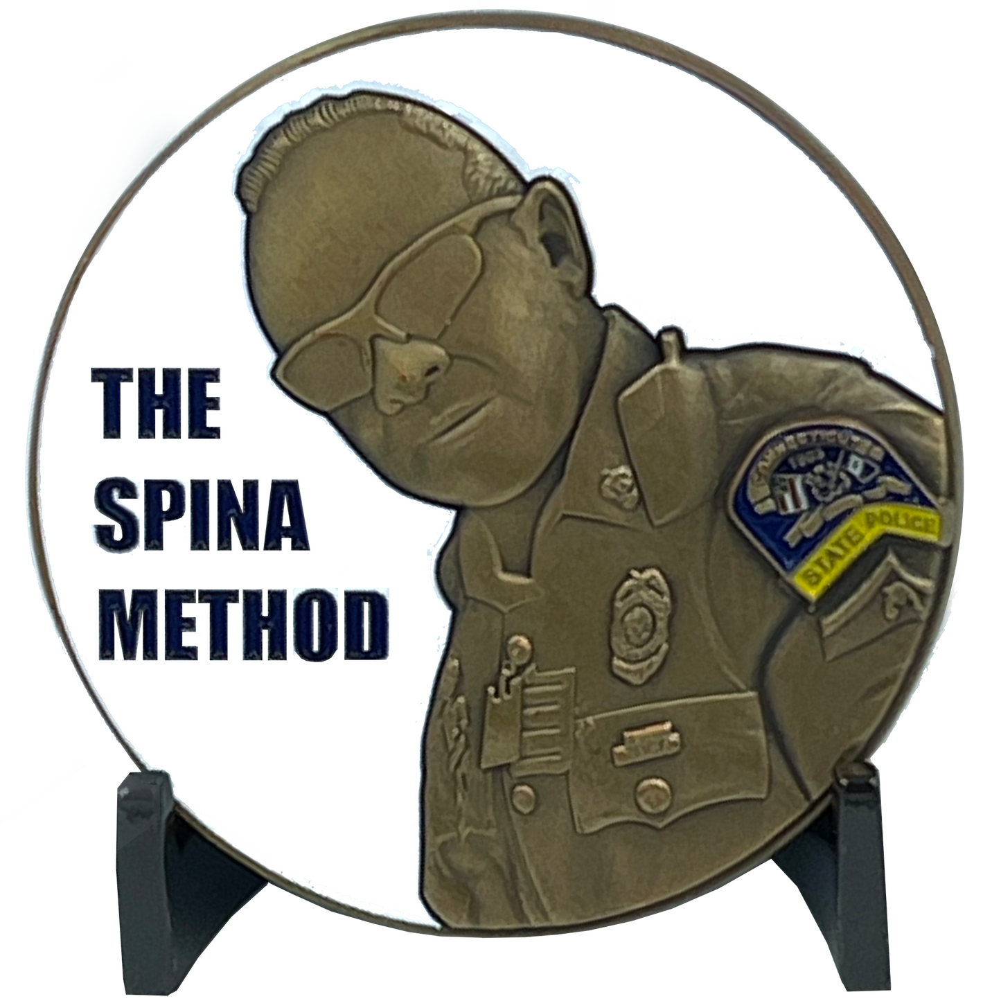 BL9-010 CSP Version 6 Spina Method Communications Challenge Coin inspired by Connecticut State Police CT Trooper Matthew Spina